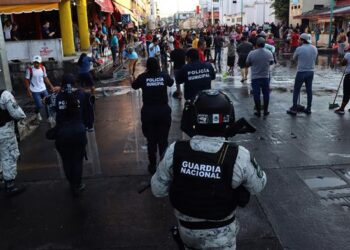 GN disuelve caravana migrante en Chiapas