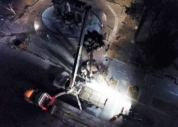 Ayuntamiento de Puebla planta palmeras en Avenida Juárez y Paseo Bravo