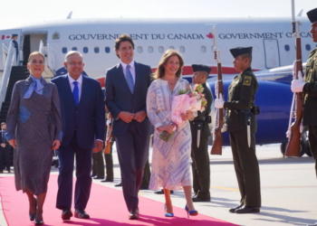 AMLO recibe en el AIFA a Justin Trudeau, primer ministro de Canadá