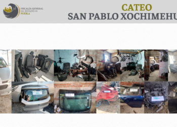 En Xochimehuacan, la FGE aseguró un vehículo robado y autopartes
