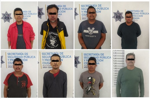Detienen a ocho presuntos responsables de robo