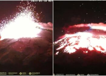 Popocatépetl registra fuerte explosión a la 01:52 horas