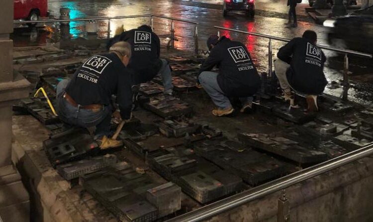 Maqueta monumental en bronce del Centro Histórico de la ciudad de Puebla