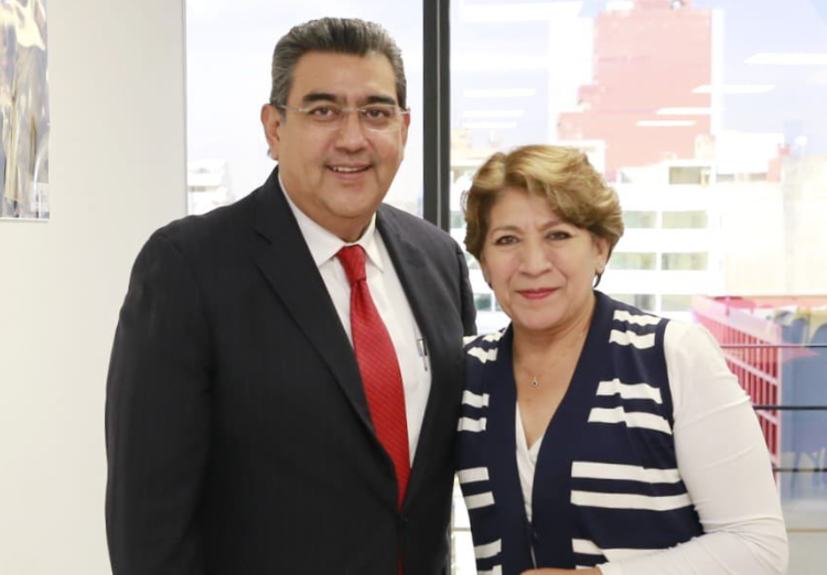 El gobernador Sergio Salomón felicita a Delfina Gómez