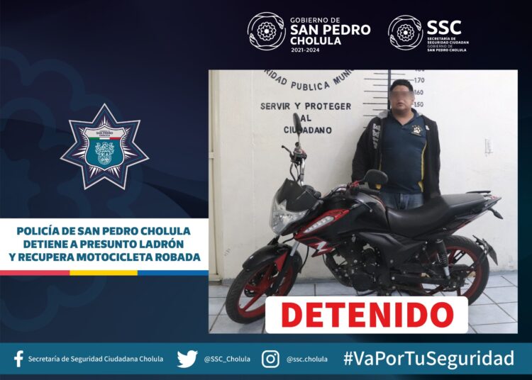 Policía de San Pedro detiene a ladrón y recupera la motocicleta