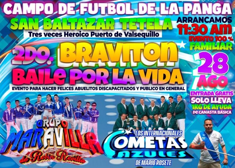 El ayuntamiento invita al Bravitón, Baile por la Vida este 28 de agosto