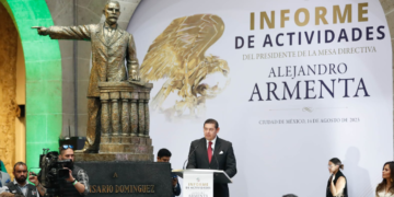 Armenta presenta Informe de Actividades; asiste Luisa Alcalde