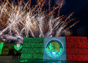 Así quedó San Pedro Cholula con adornos patrios: más de 110 mil focos
