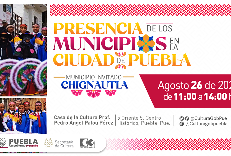 Presentarán expresiones culturales de Chignautla en Casa de la Cultura