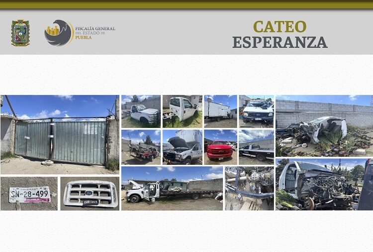 FGE asegura 5 camionetas robadas y autopartes en Esperanza