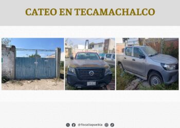 FGE catea inmueble por robo de vehículo con mercancía en Tecamachalco
