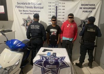 SSP de Texmelucan detuvo a 2 hombres por robo a 2 menores de edad