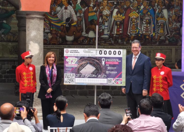 Develan cachito de Lotería conmemorativo por el Mundial de Voleibol de Playa Tlaxcala 2023