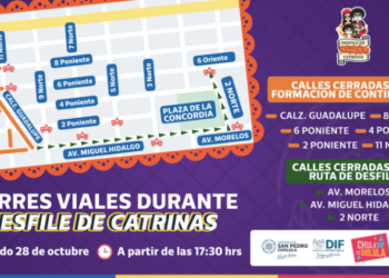Habrá cierra de vialidades el sábado 28 de octubre en San Pedro Cholula