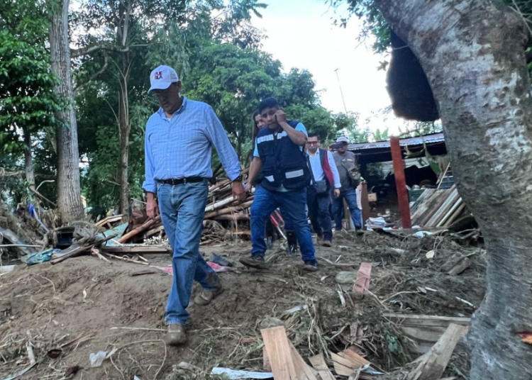 Por huracán Otis, Céspedes hace gira de supervisión de daños