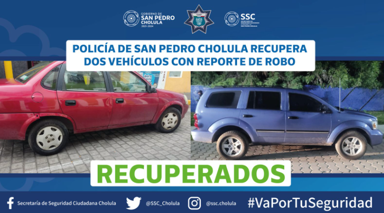Policía de San Pedro recupera 2 autos con reporte de robo