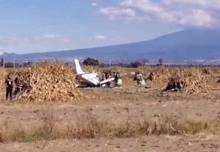Caída de avioneta en Huejotzingo deja 2 heridos