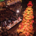 Encienden arbolito y luces navideñas en el zócalo de Puebla