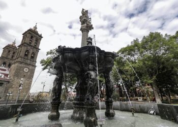 Concluyen trabajos de mantenimiento en fuente de San Miguel y Zócalo