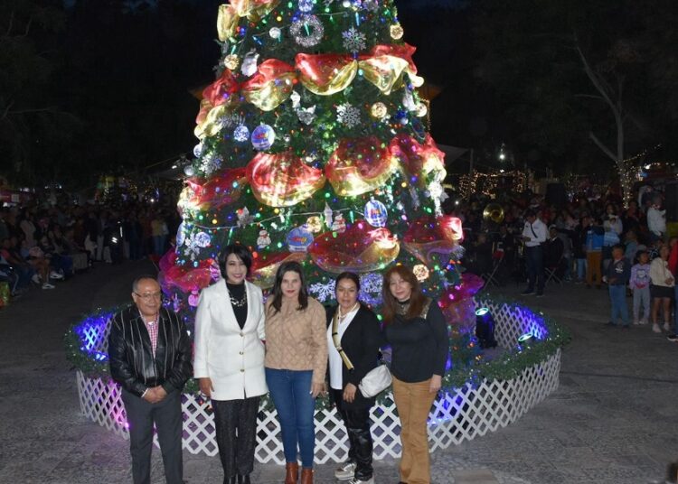 Más de mil asistentes en encendido de árbol en Texmelucan