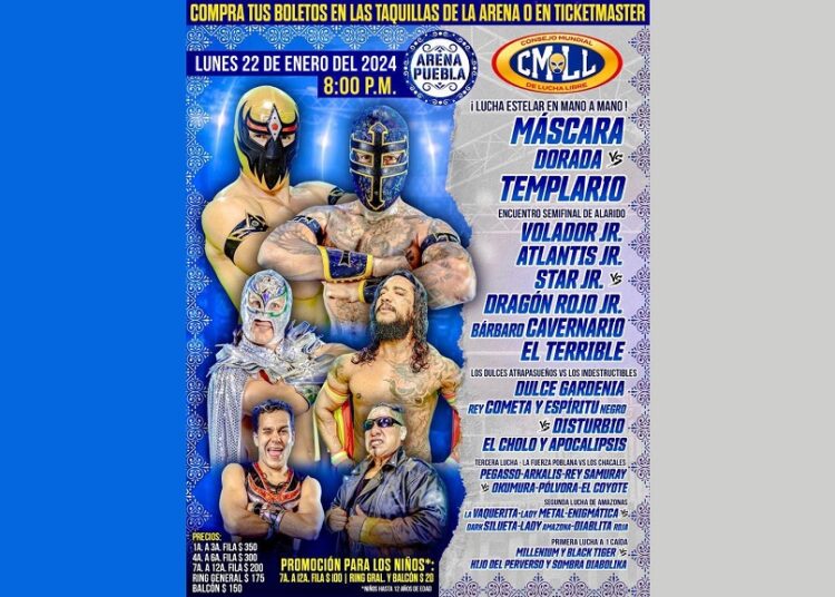 Máscara Dorada y Templario se enfrentarán a un mano a mano en la Arena Puebla