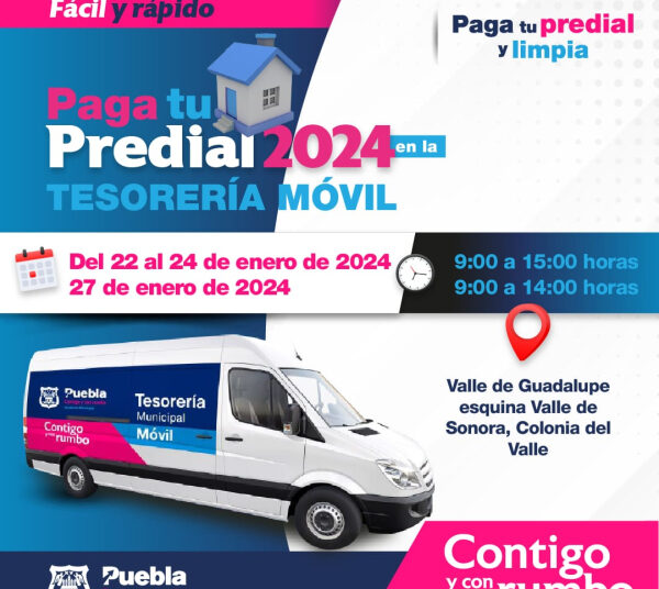 Continúa 2ª etapa de pago de predial 2024 en Puebla capital
