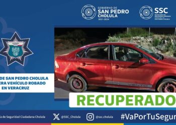 SSC Cholula recupera auto robado en Veracruz