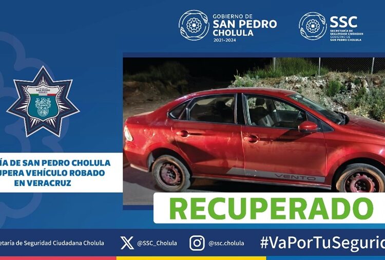SSC Cholula recupera auto robado en Veracruz