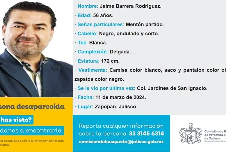 Confirman secuestro del periodista Jaime Barrera en Jalisco