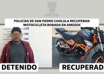 SSC Cholula recupera motocicleta robada en Amozoc