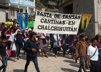 Indígenas protestan para pedir un alto al narcotráfico en Chiapas
