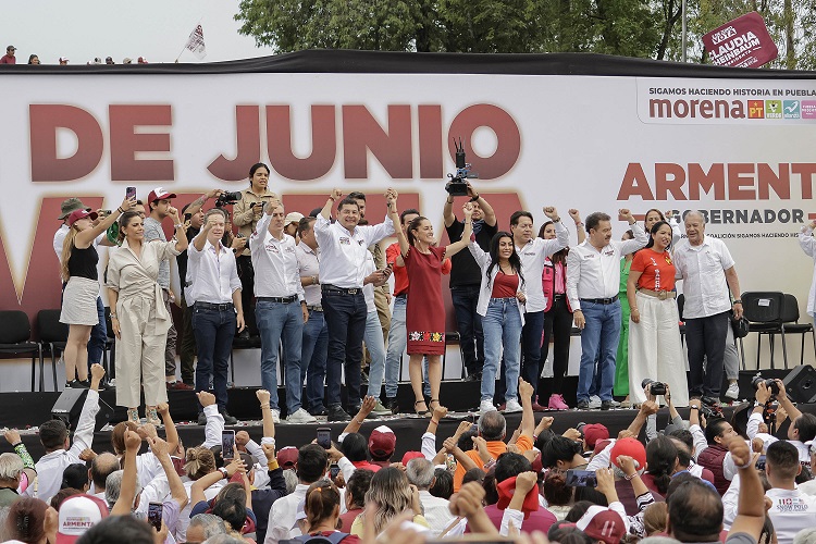 Multitudinario cierre de campañas, con Sheinbaum, Armenta y Chedraui en Puebla