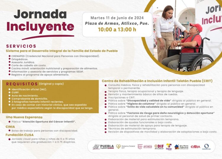 Sedif anuncia Jornada Incluyente en Atlixco