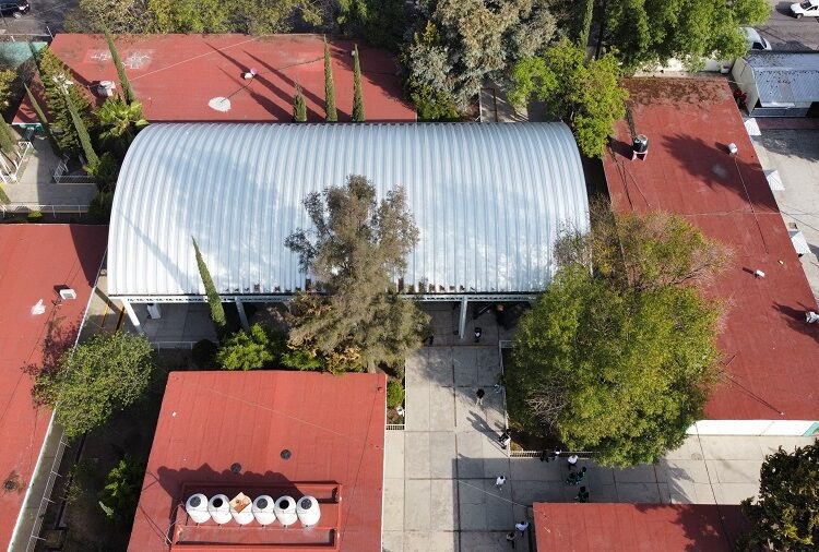 Céspedes inaugura techado de plaza cívica del Cobaep plantel 21