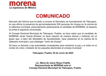 Acusan vandalismo de Huerta en Tlahuapan, Morena se desmarca