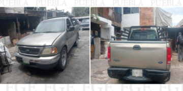 FGE Puebla recupera camioneta robada en un supermercado en Coronango