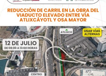 Infraestructura Puebla anuncia cierre en vía Atlixcáyotl