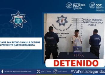 Policía de San Pedro Cholula detiene a presunto narcomenudista