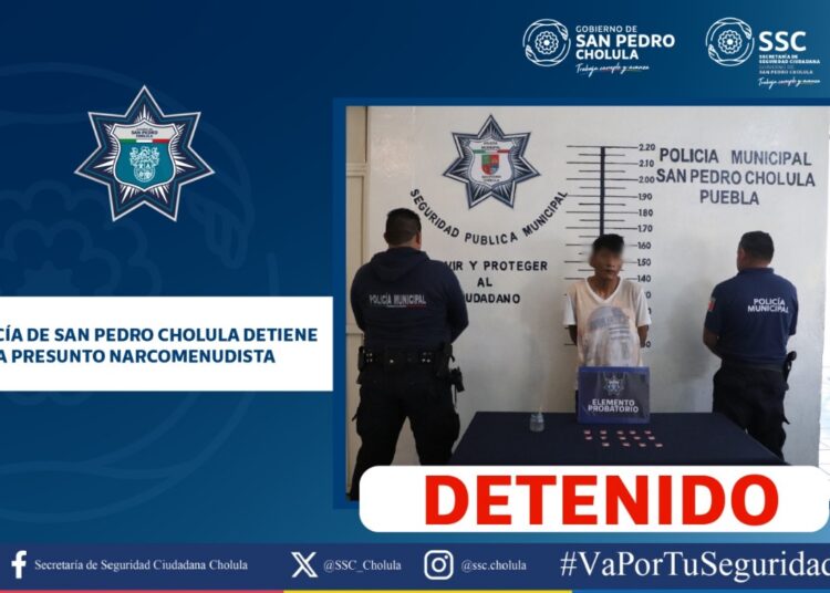 Policía de San Pedro Cholula detiene a presunto narcomenudista