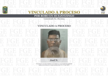 Vinculado a proceso por robo en Huejotzingo