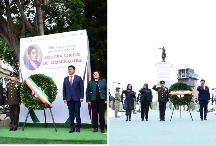 Autoridades conmemoran natalicio de Josefa Ortiz y aniversario luctuoso de Zaragoza