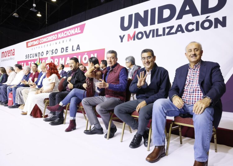 Sergio Salomón asiste al Séptimo Congreso Nacional del Partido Morena