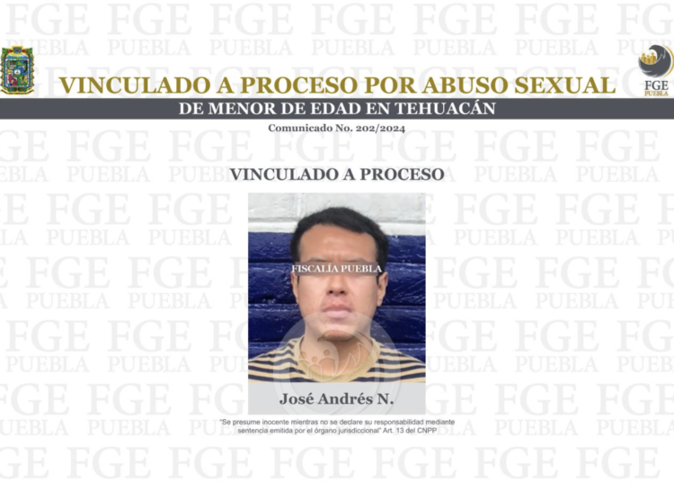 Vinculado a proceso por abuso sexual de menor de edad en Tehuacán