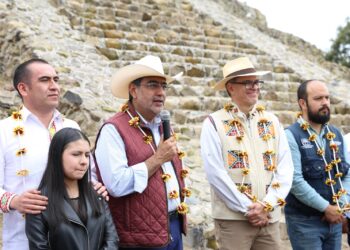 Sergio Salomón supervisó avance del Museo de Sitio en la Zona Arqueológica de Teteles