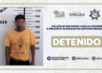 Policía de San Pedro detiene a acosador en  Santiago Mixquitla