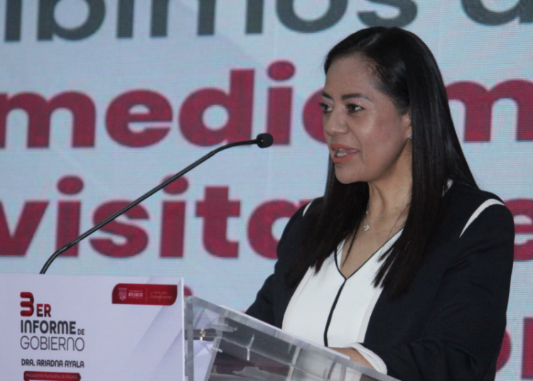 Ariadna Ayala, presidenta atlixquense, rinde su Tercer informe de gobierno