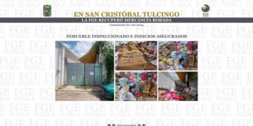 FGE recupera mercancía robada en San Cristóbal Tulcingo