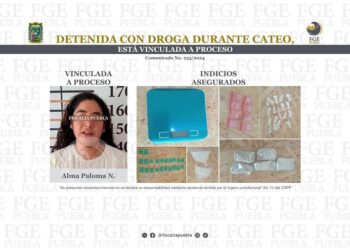 Vinculan a proceso a detenida con droga durante cateo