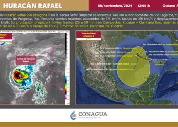 Autoridades exhortan a la población a tomar precauciones ante posibles efectos de las precipitaciones que genera el huracán Rafael