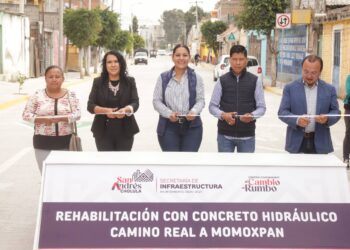 Lupita Cuautle inaugura calle rehabilitada en colonia Lázaro Cárdenas